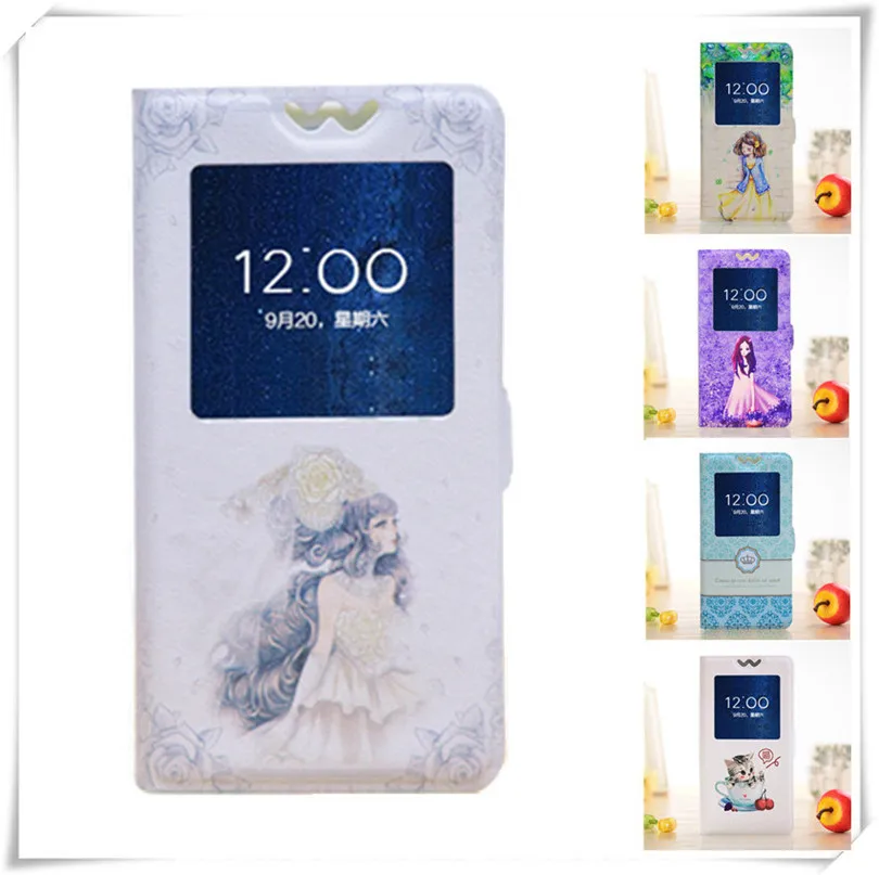 

Flip cover for Samsung Galaxy ACE 3 III S7270 7270 S7272 7272 phone case cartoon paint painted stand phone case with window