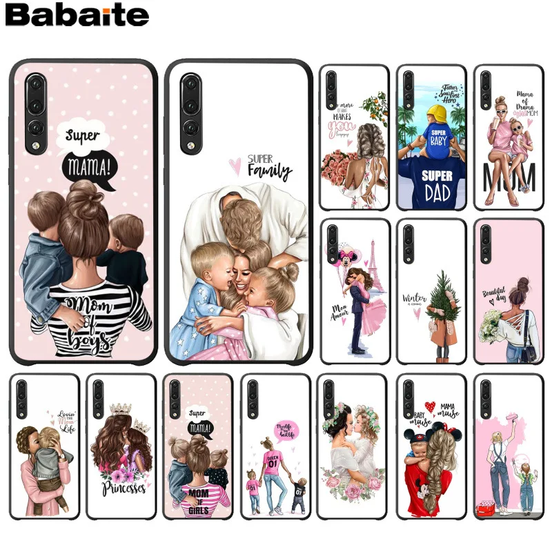 

Babaite black girl Queen Mom and baby TPU black Phone Case for Huawei P10 plus 20 pro P20 lite mate9 10 lite honor 10 view10