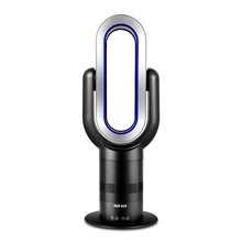 Electric Fan Bladeless Fan Desktop Blower Vertical Heater Blower Household Mute Cool and Warm Remote Control Timing 10 Speeds