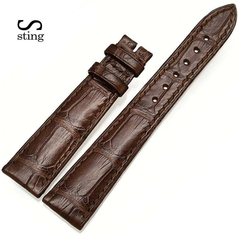 

Sting Strap Men Brown Color Crocodile Watchband Replacement Alligator Watch Strap 20MM Bracelet