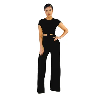 

Spring Summer Women Two Piece Set Top and Pants Plus Size Outfits Tracksuit Sweatsuit Outfit Solid Color Classic Active Sets
