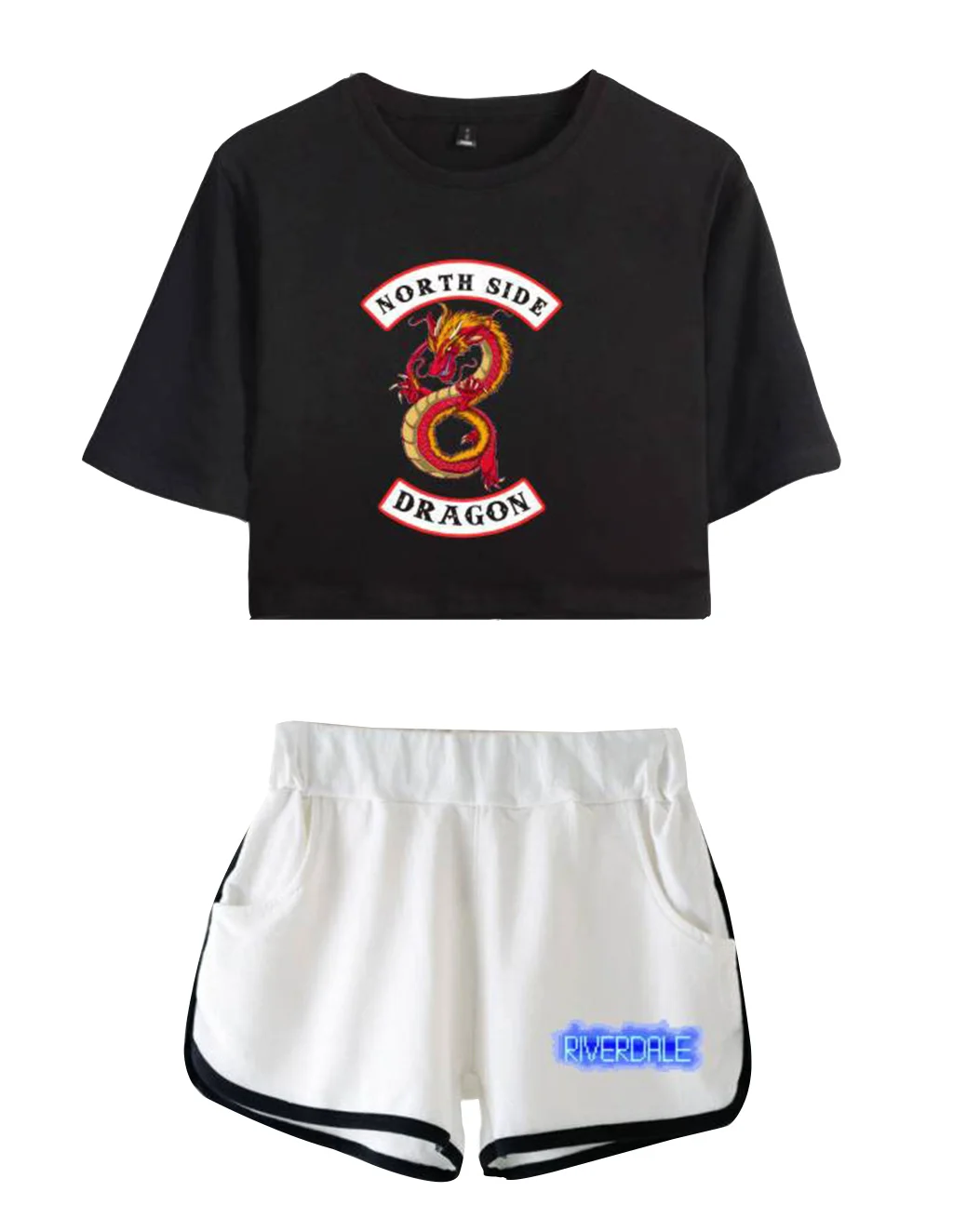 

Fashion Riverdale North Side Serpents Printed White Crop Top Shirt Harajuku Ladies Hoodies Women's T-shirt Top Hip Hop Clothes