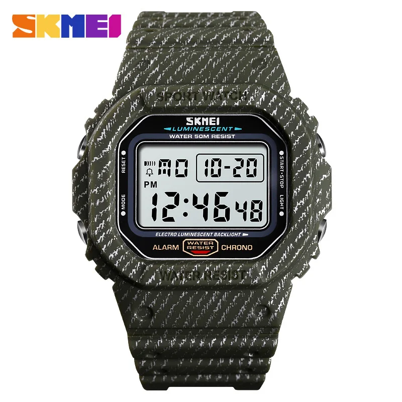 

2019 SKMEI Men Digital Watch 5Bar Waterproof Male Wristwatch Chronograp Calendar Military Sports Men's Watches Relogio Masculino