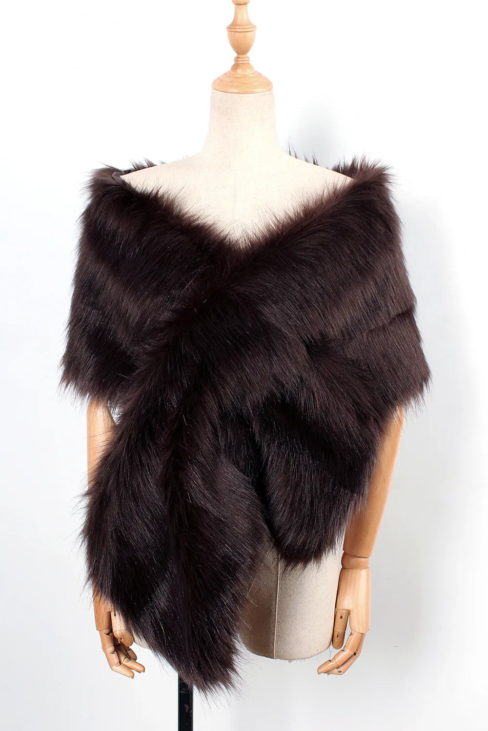 The autumn and winter new imitation fur big cape neck scarf multi-color joker scarf bride dress cross cape (12)
