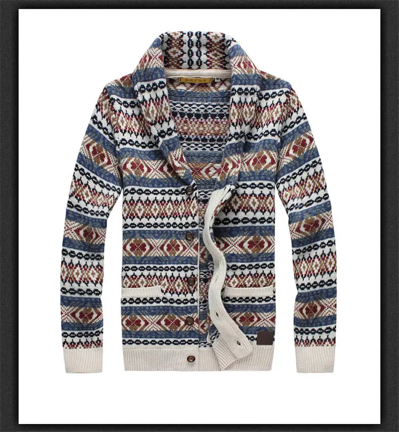 Muls Luxury Woolen Cardigans Men 80% Wool 20% Acrylic Winter Autumn Thicken Male Sweater Cardigan Jacket Men Navy Khaki 2018 New-02