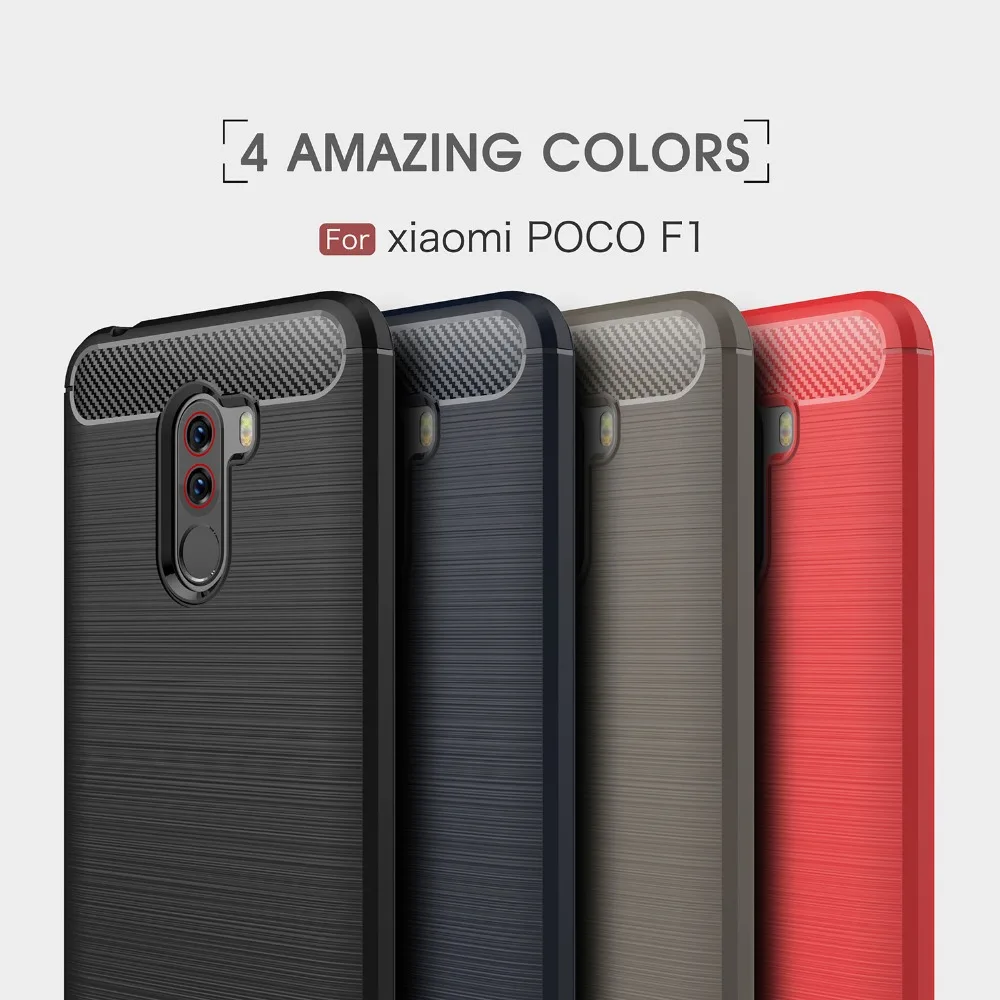 

Carbon Fiber Case For Xiaomi Pocophone F1 Poco F1 Little F1 Silicon Cover Phone Case On for Xiaomi PocoF1 PocophoneF1 Soft TPU