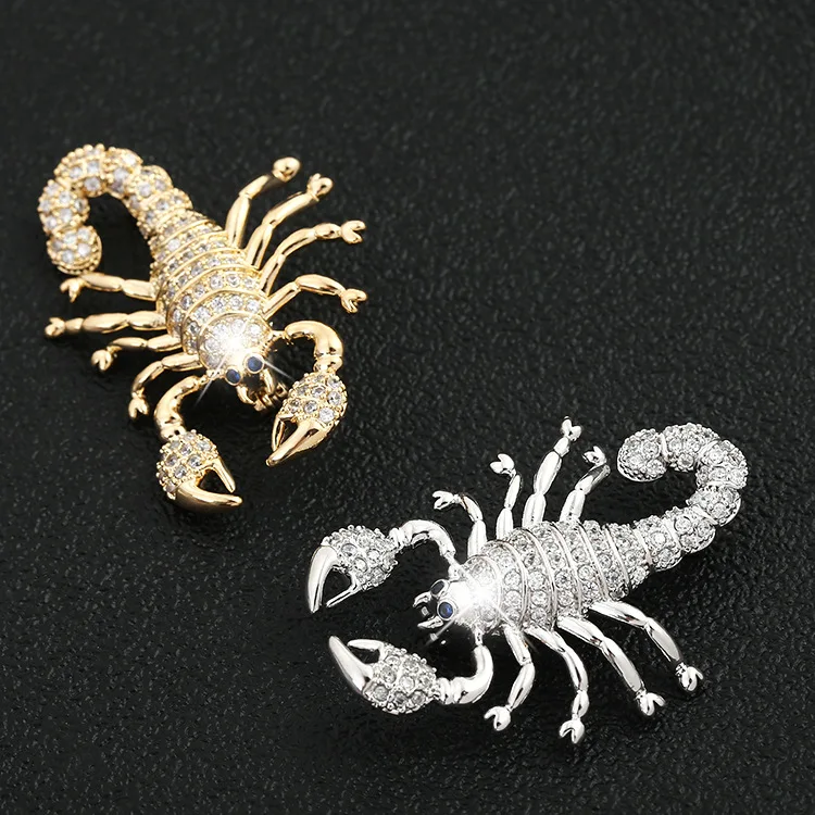 Arthropoda стиль воротник костюм рубашка Мода Медь CZ Скорпион Шарм Орнамент Броши