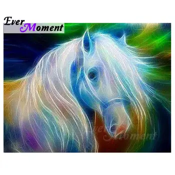

Ever Moment Diamond Painting Horse Animal Cross Stitch Picture Mosaic Decoration Home Diamond Embroidery Rhinestone S2F1121
