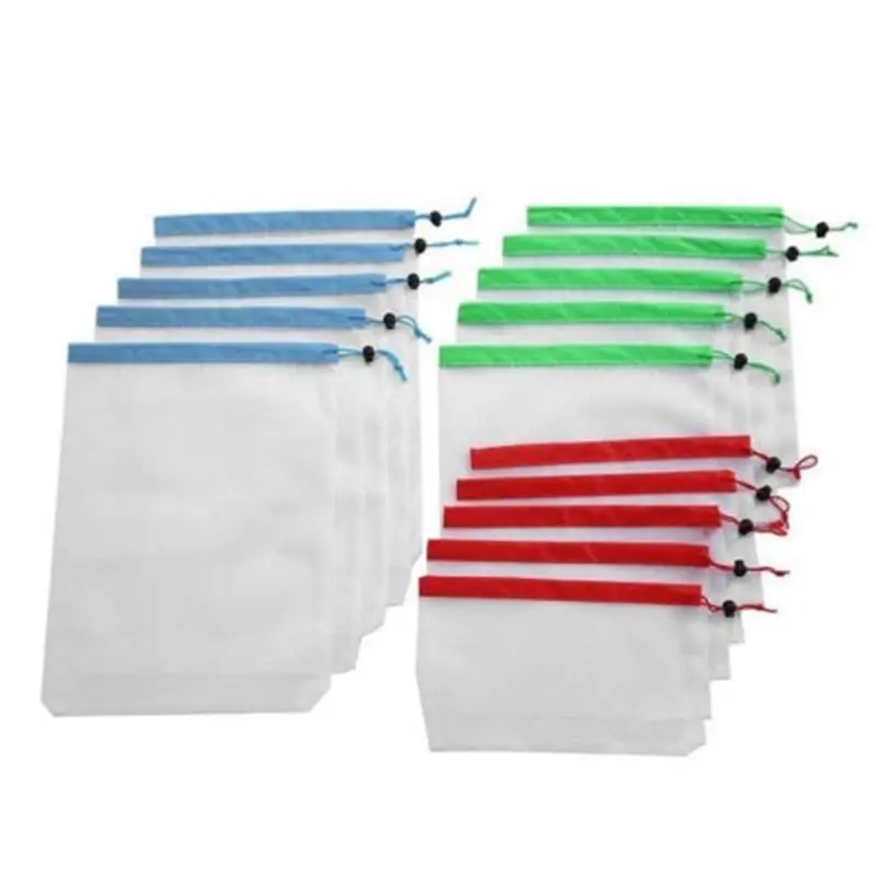 

12Pcs Reusable Mesh Produce Bags Washable Bags for Grocery Shopping Storage Fruit Vegetable Toys Sundries Organizer Storage Bag