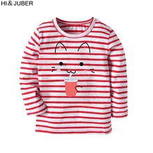 

new girls cotton long-sleeved T-shirt children's cartoon cat long sleeve shirt crew neck long-sleeved shirt
