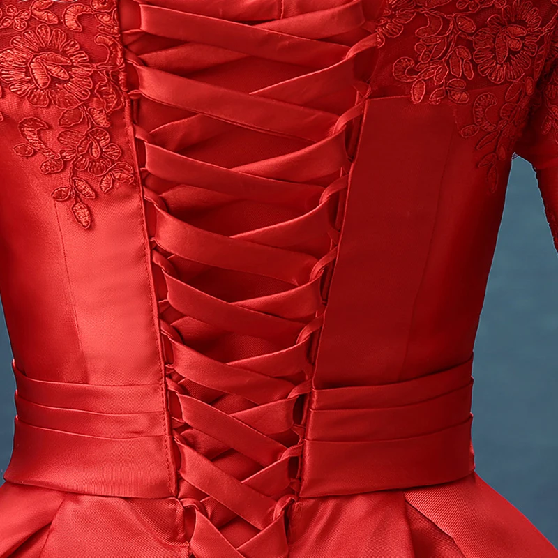 Suosikki, роскошное сатиновое длинное вечернее платье бордового цвета с кружевной вышивкой и полурукавами, элегантное платье для банкета, выпускного вечера, Robe De Soiree