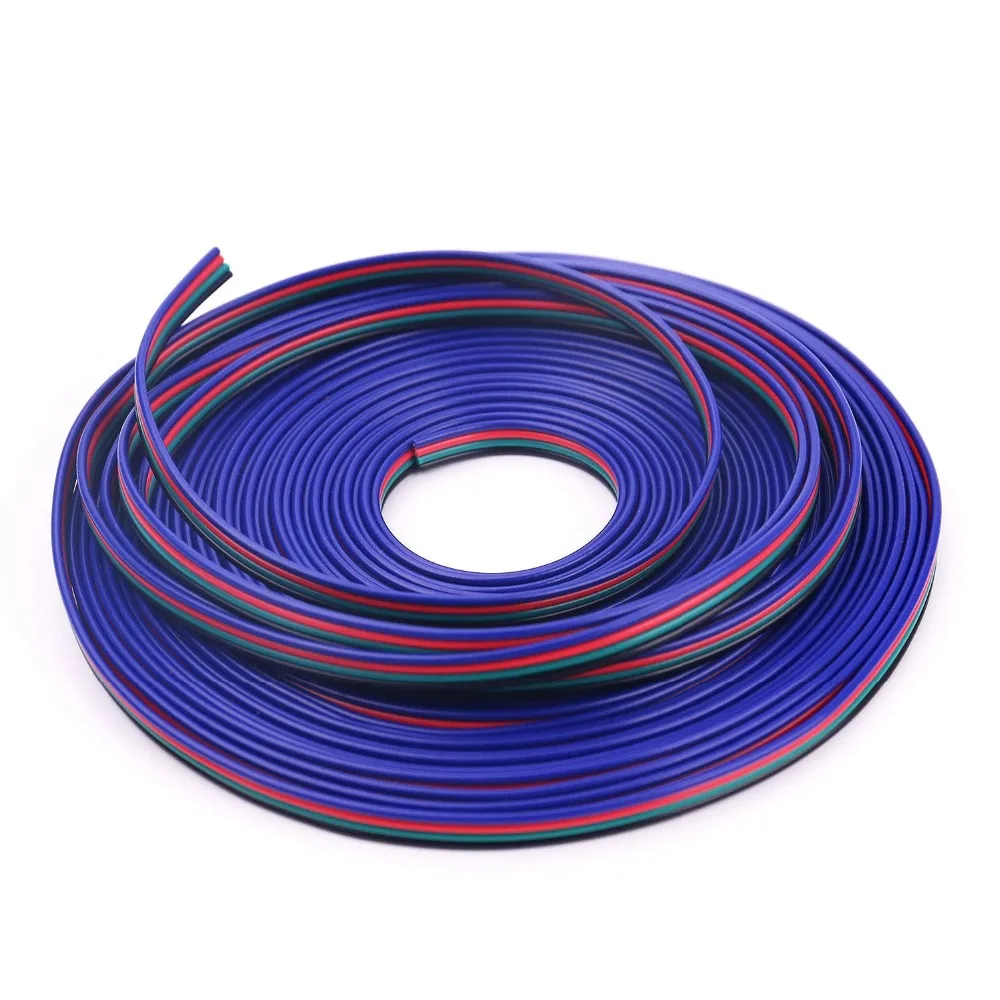 

10M 50M 20M 100M 4 Pin 4 Channels LED RGB Connector Extension Cable Wire Cord For 5050/3528 RGB LED Strip Light Free Shipping