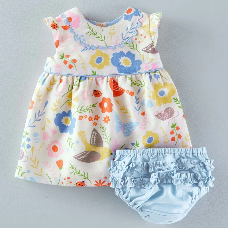 100 cotton top quality cotton baby clothes set,Top T shirt+panty for 2 7years old kids,Free