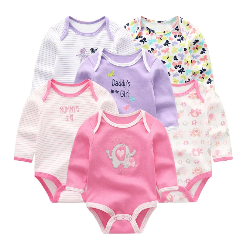Зимний Детский комбинезон с длинным рукавом 6 шт./лот roupa de bebe|Ромперы| |