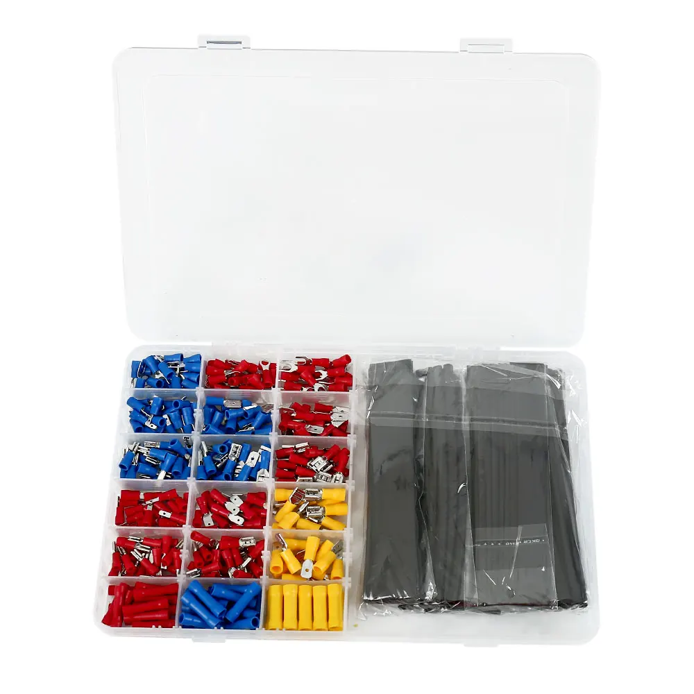 

380Pcs Terminals Insulated Connectors Car Wire Electrical Terminals Crimp Assorted Connectors Heat Shrink Tube Sleeving Splice
