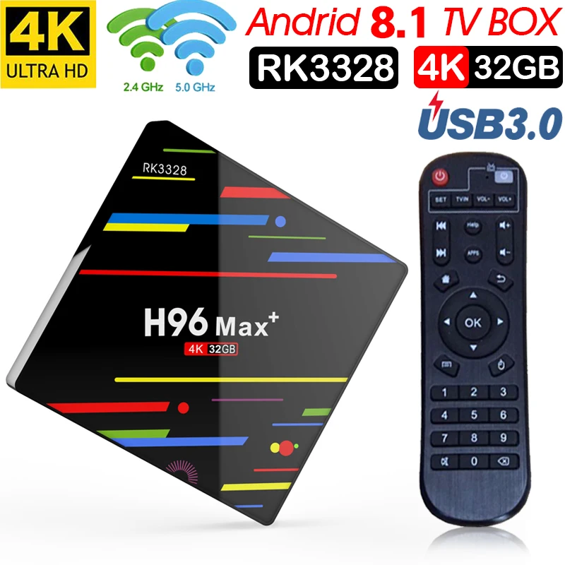 H96 MAX Plus Android 8.1 TV Box 4 gb RAM 32 gb 64 gb ROM Set Top Box RK3328 2.4 g/5g Wifi 4 k H.265 smart Media Player h96 pro