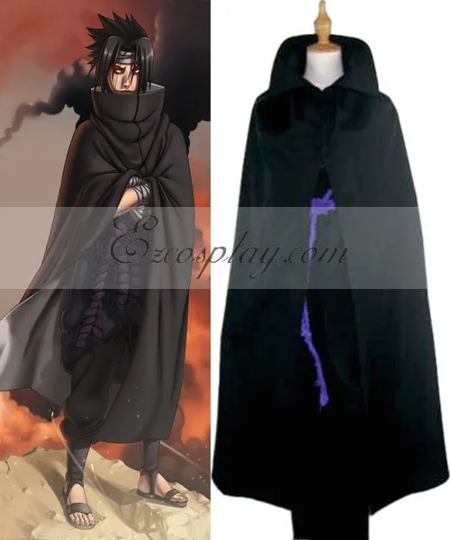Черная накидка Наруто шипудэн Учиха Саске косплей костюм E001|cosplay costume|cloak cosplayblack