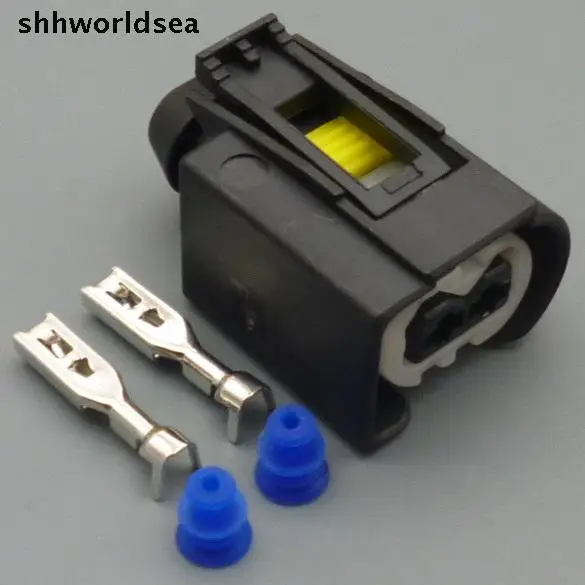 

shhworldsea 2 Pin 3.5mm Auto car waterproof electrical female connector 3.5mm 2 Way Car ABS Sensor plug for BMW car etc.