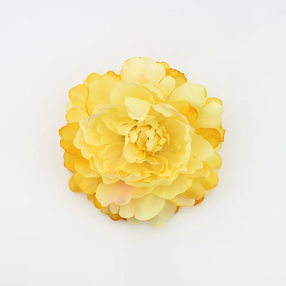 HUADODO 5 шт. 11 см искусственные цветочные головки пионов шелковые искусственные цветы для свадьбы дома DIY цветок настенные декоративные - Цвет: Цвет: желтый