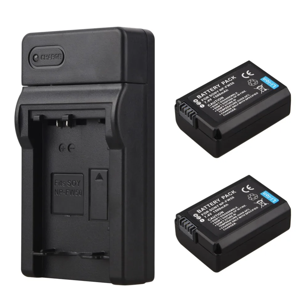 

2x 1500mAh NP-FW50 NP FW50 NPFW50 Battery + USB Charger For Sony Alpha 7 a7 7R a7R 7S a7S a3000 a5000 a6000 NEX-5N 5C A55