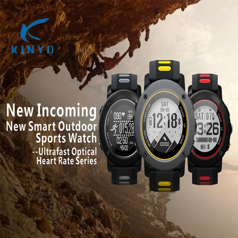 

2018 New incoming smart watch heart rate monitor waterproof sports watch fitness tracker GPS outdoor activity intelligent Band