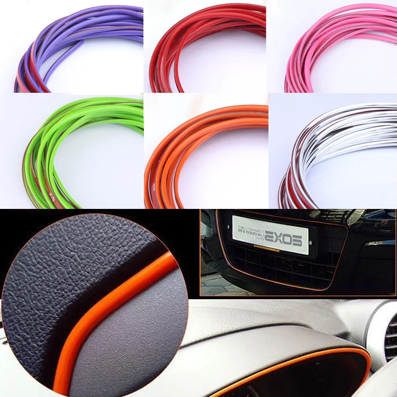 

HUANLISUN 1 meters cute car decoration thread sticker indoor sticker Interior trim strip Car Stickers Decoration Thread