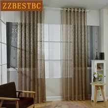 European luxury jacquard lace Voile Curtain for Living Room Window Tulle curtain kitchen Window Tulle curtain Bedroom 3 colors 
