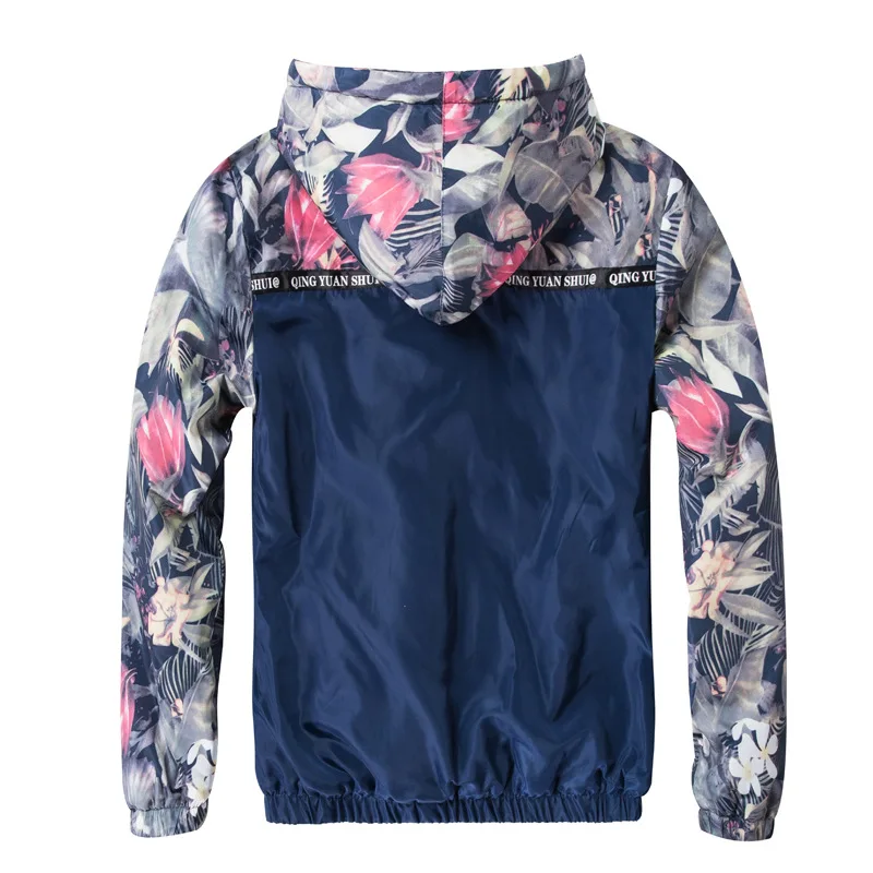 Мужская куртка-бомбер с цветочным принтом в стиле хип-хоп, приталенная куртка-пилот с цветами, 2019, мужские куртки с капюшоном, Качественная