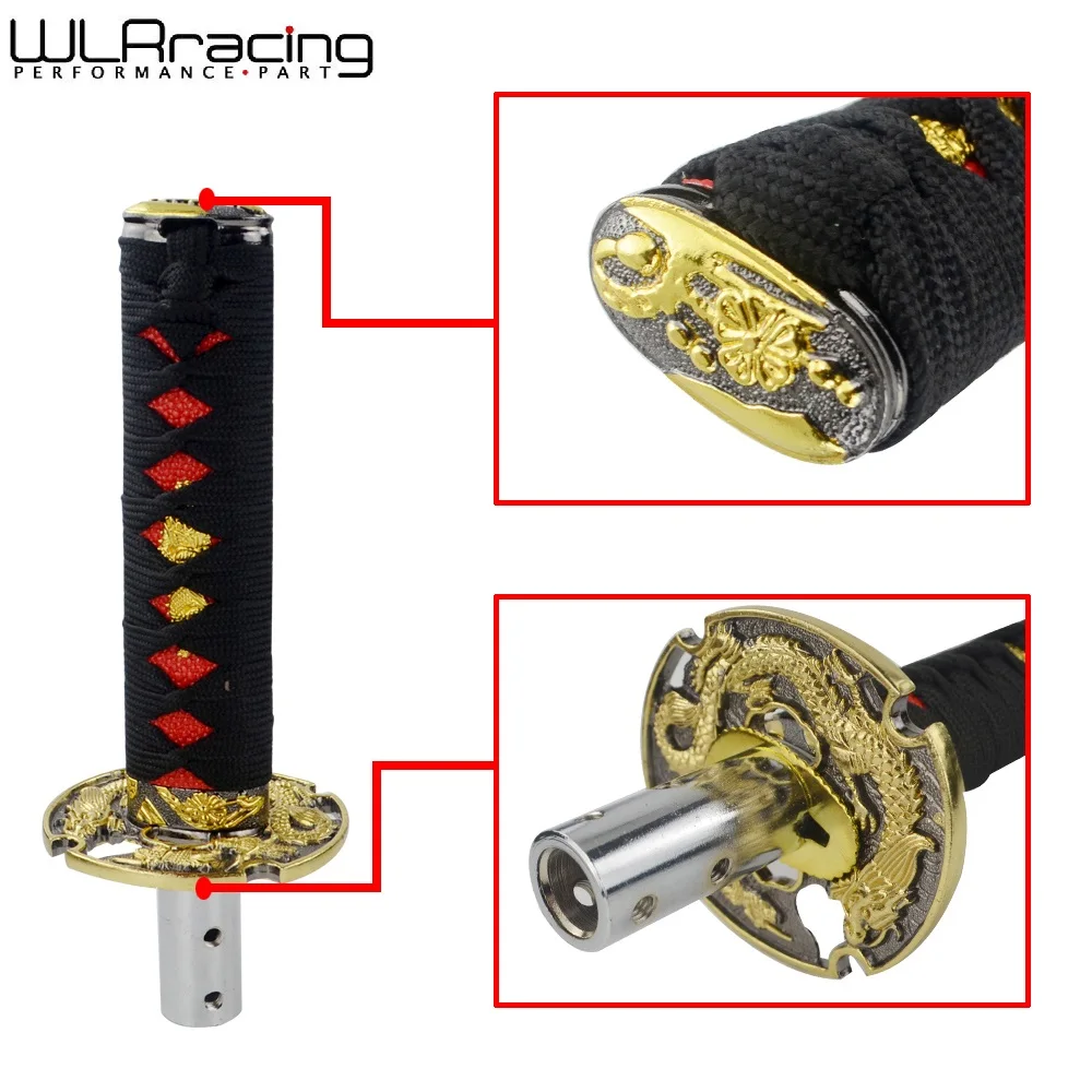 

WLR - Universal JDM Short Samurai Gold Dragon Sword Shift Knob 155mm 210mm Metal Weighted Katana Shifter For Honda WLR-GSK36