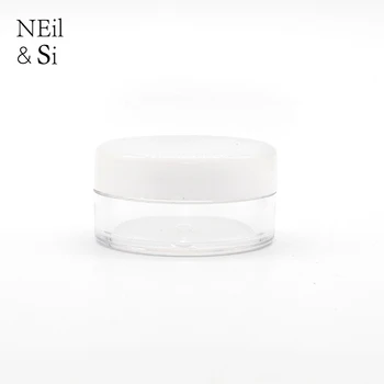 

3g 5g Plastic White Jar Lip oil Sample Refillable Nail Polish Empty Cosmetic Cream Bottle Round Containers