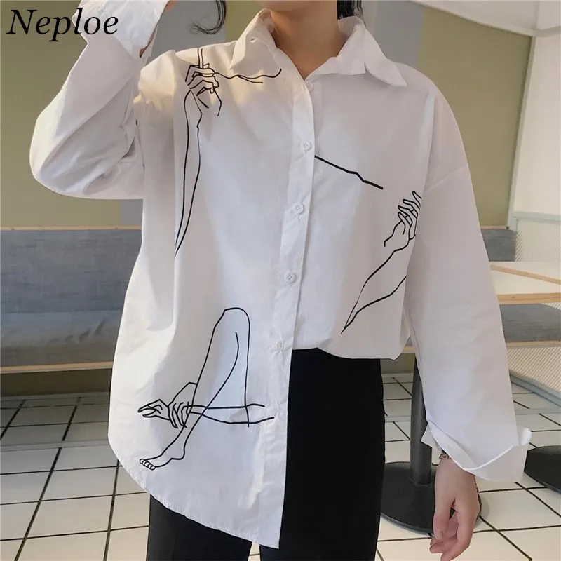 Neploe повседневные свободные женские рубашки 2019 корейские новые поступления Turn-Down