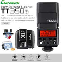 Godox Mini Speedlite TTL TT350F High Speed 1/8000s GN36 2.4G wireless X System+Transmitter Trigger X1T-F+Gift Kit For Fuji