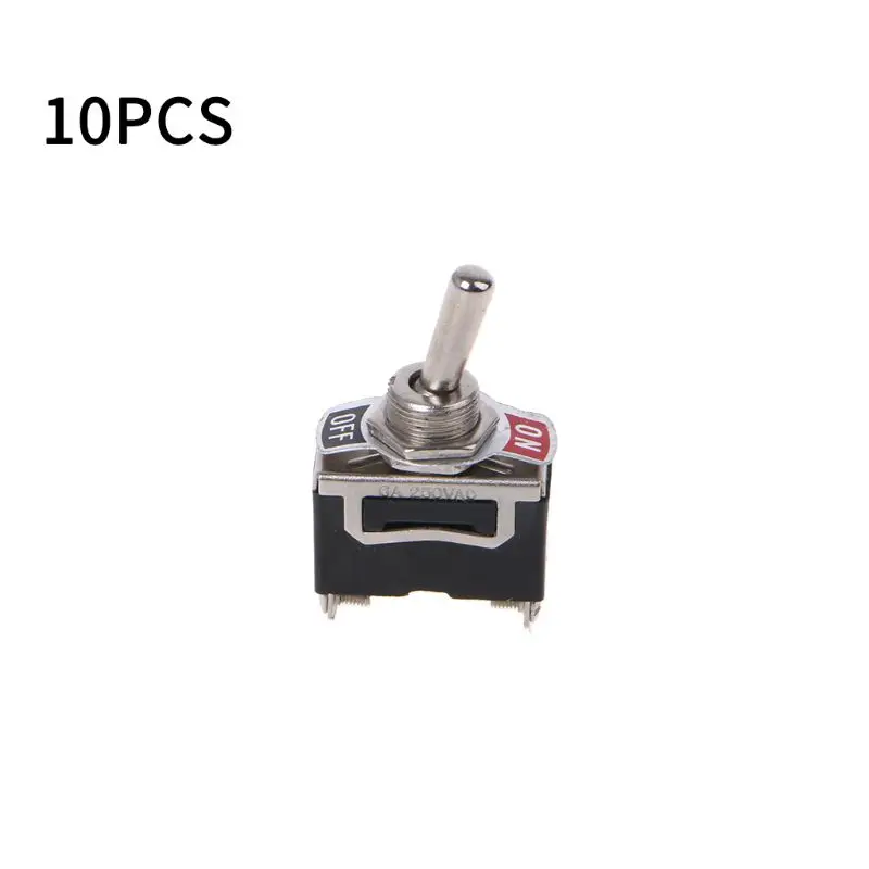 

10pcs Heavy Duty 2 Pin ON/OFF Rocker Toggle Switches Metal SPST Connector Switch 250V 15A E-TEN1021