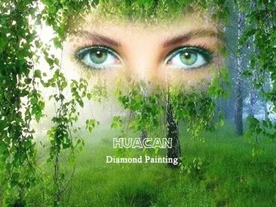HUACAN полная квадратная/круглая Алмазная вышивка глаз алмазная картина вышивка крестиком Ландшафтная мозаика с бриллиантами комплект картина Стразы - Цвет: 7086