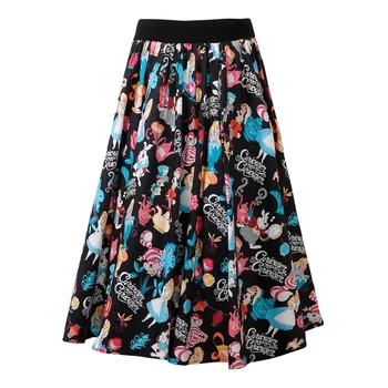 

Candow Look Wholesale Online Large Size Clothes Retro Inspired Circle Skirts Swing Women's High Waist Alice Print One Size Skirt