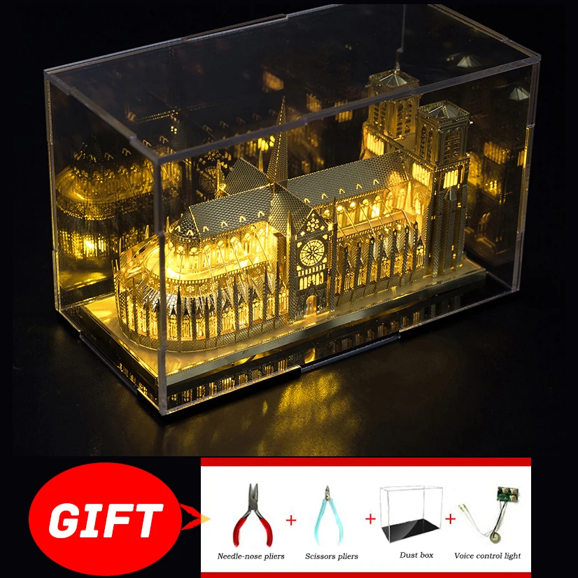 Cena Tak Piececool Notre Dame de Paris opera w sydney wieża paryska światło 3D Metal montaż model architektoniczny Puzzle zabawka dla dzieci
