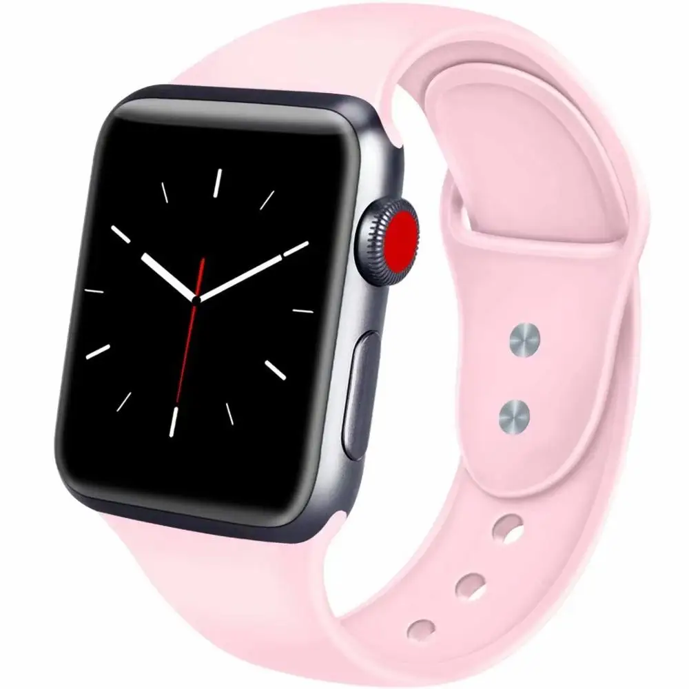 10 шт./лот 22 2 цвета пряжки твердый силикон ремешок для наручных часов Apple Watch Смарт i