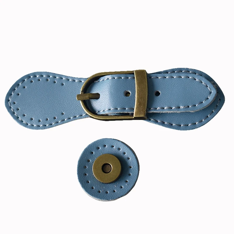 1 шт. комбинированные магнитные кнопки кожаные Металлические защелкивающиеся пряжки для сумки замок украшения многоразового использования Пальто Diy Швейные аксессуары Kz1205 - Цвет: Light Blue
