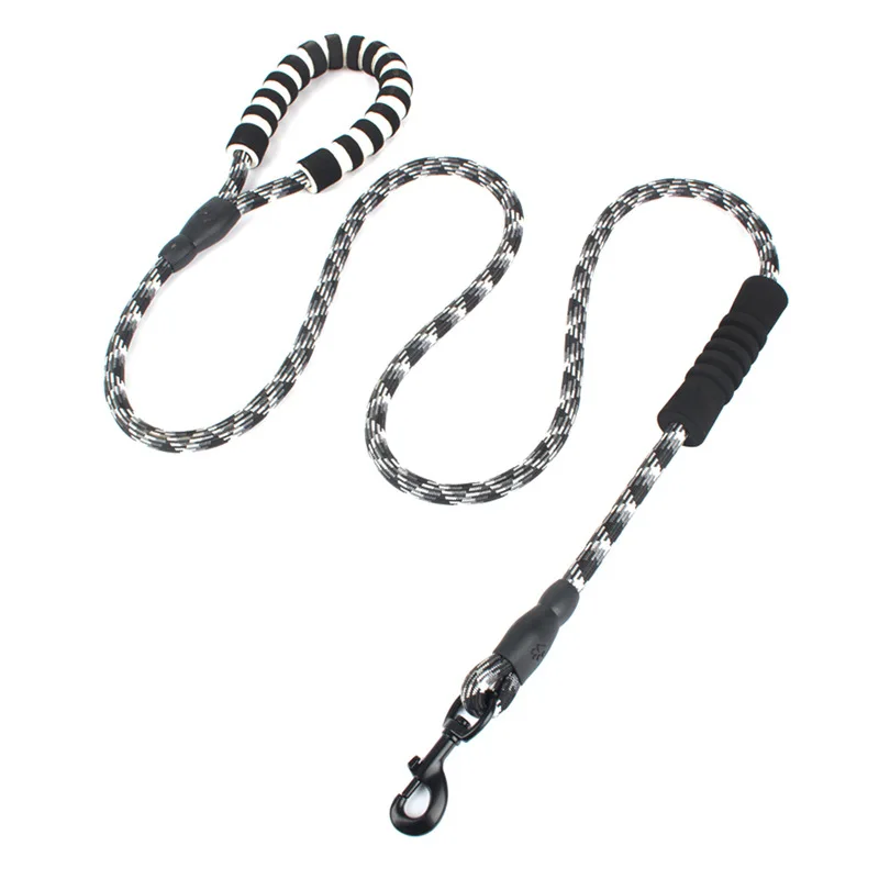 Soft Double handle Large Dog Leash Reflective Pet walking Leashes Long