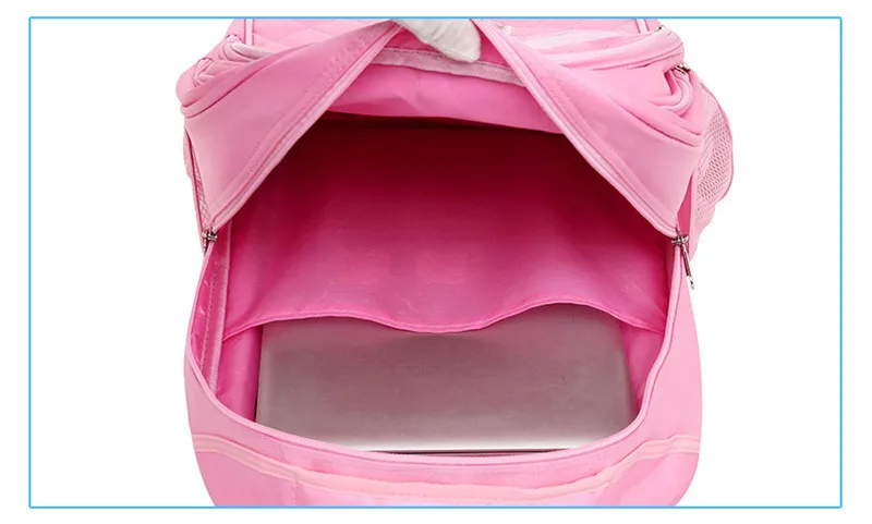 С мультипликационным принтом 2 шт. комплект школьные рюкзаки 6 колес детские школьные рюкзаки для девочек, водонепрониаемых сумок милый детский рюкзак на колесах Для Путешествий Рюкзак