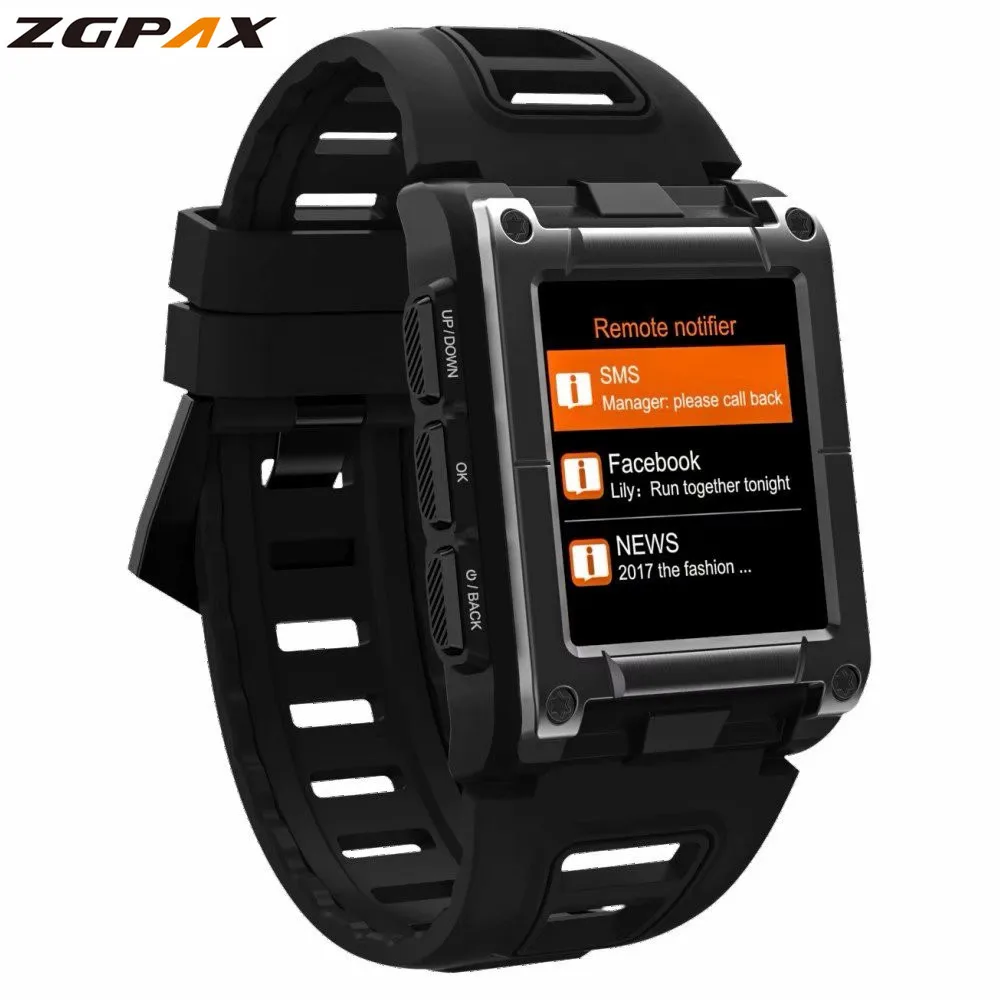 

ZGPAX S929 GPS Clock Compass WristWatch Bluetooth Smart Watch Waterproof Swimming Heart Rate men's sport Watch Tracker
