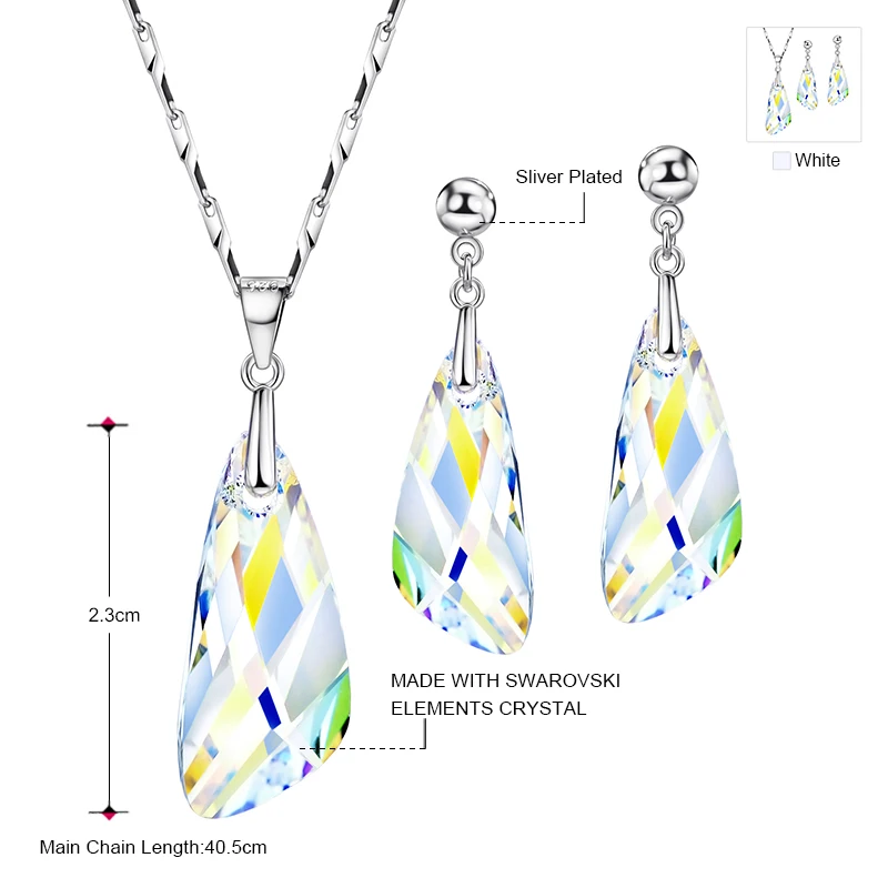Комплект из колье и серёг серебра 925 пробы|jewelry sets|neoglory jewelry setsneoglory |