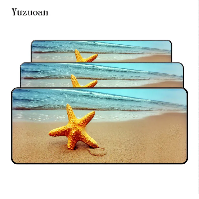  Yuzuoan Beach Starfish Speed Free Shipping Large Lock Edge Gaming Mousepad Computer Desk Table Mous
