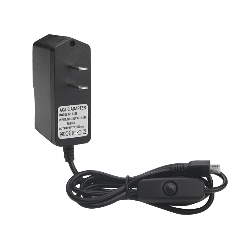 5V 2.5A блок питания с кнопкой включения/выключения Micro USB адаптер зарядного