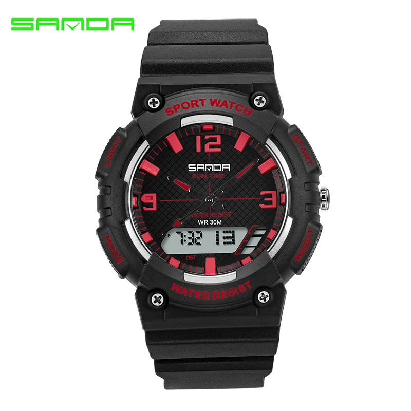 

SANDA NEW Fashion Style Designed Watch Waterproof Woman Man Outdoor Sport Running LED Digital Wristwatch Shock Resistant Clock