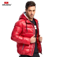MALIDINU Мужской Пуховик Красный Зимняя Куртка Мужская 70% Белый Утиный Пух Зимнее Пуховое Пальто Толстое Теплое Пальто Бренд Зимние Куртки Мужские Пуховики