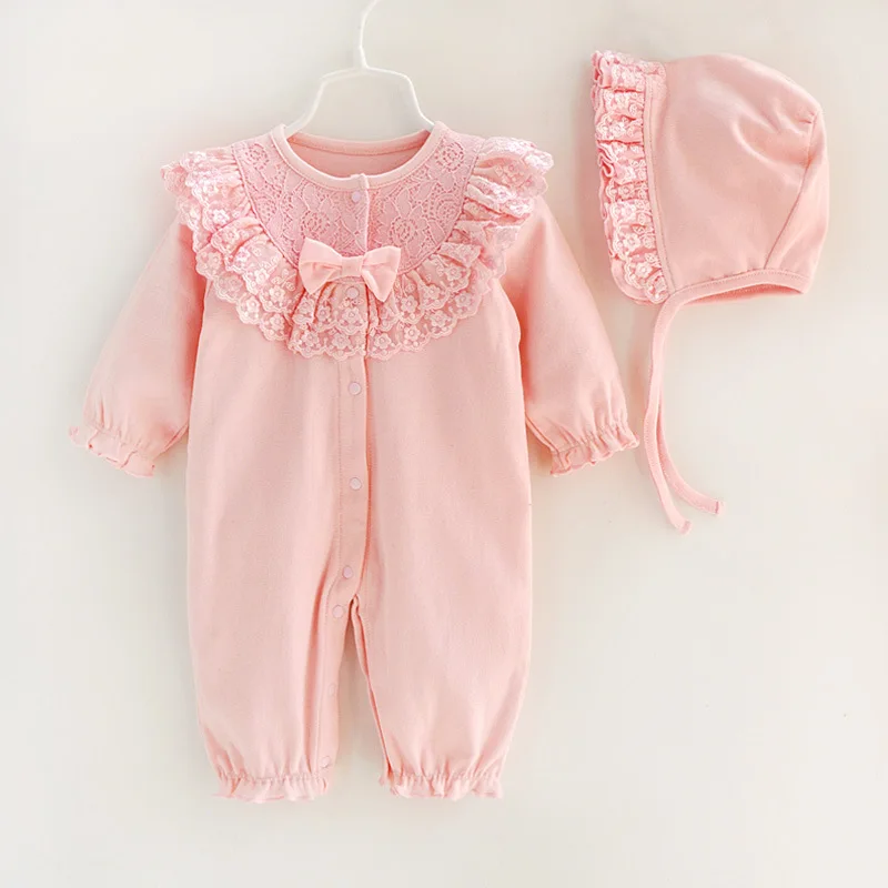 Хлопковый комбинезон для маленьких девочек с оборкой, кружевной комбинезон, 1 предмет, белый, розовый спальный мешок, одежда для сна, одежда для маленьких девочек, Подарочный комплект, 3 м