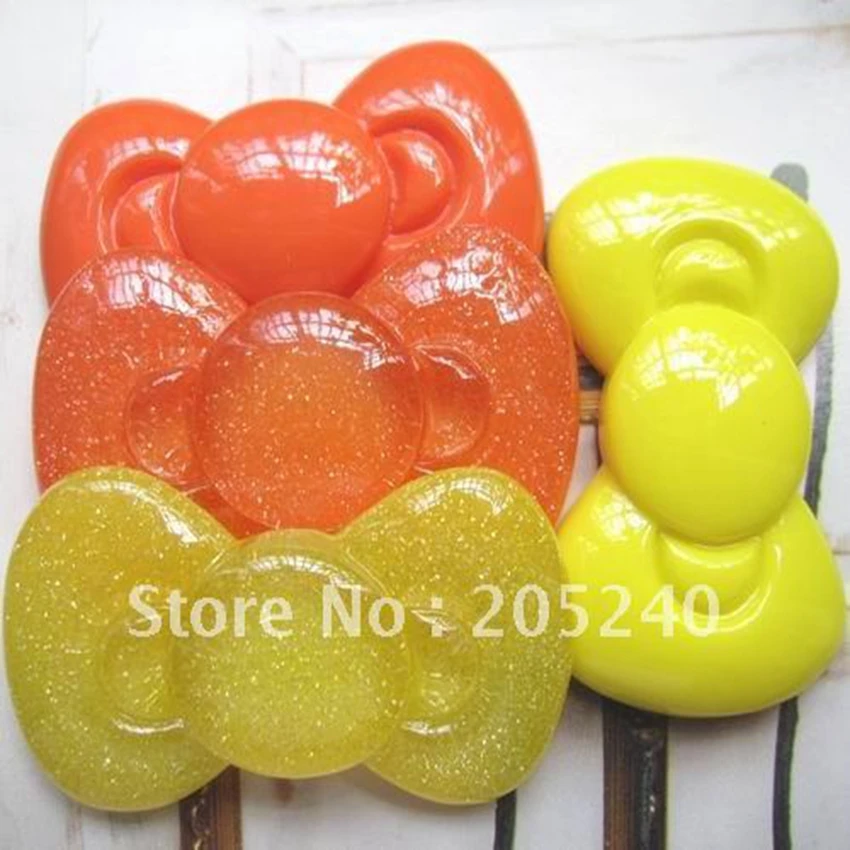12pcs,4colors Mixed,58*34mm Big Size,Hot Sale For Diy Decoration Cute Flat Back Resin Cabochon Bow