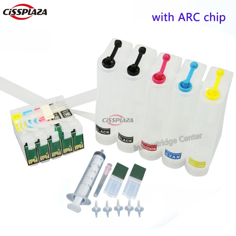 

CISSPLAZA UV Dye Ink CIS CISS Bulk Ink System compatible for epson C120 workforce 30/310/315/1100 T0691