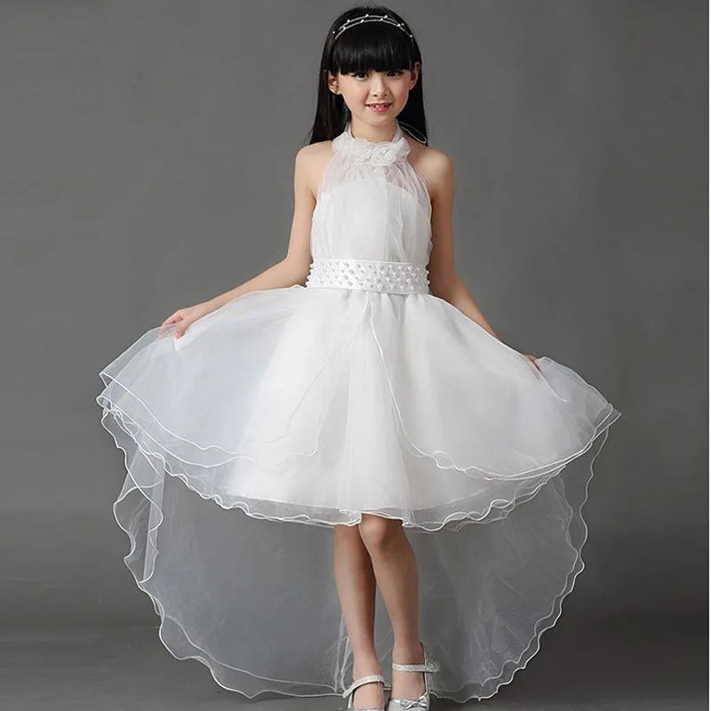 Детская одежда платье для девочек 2021 корейские белые кружевные свадебные